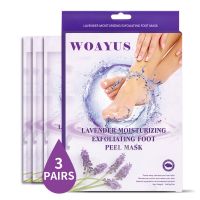 Foot exfoliating mask, suitable for dead skin and calluses, gentle foot care foot mask 3 pieces-lave