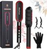 Hair Straightener Comb, MiroPure Hair Straightening Brush, Anion Hair Straightener Brush w/LED, 13 Settings, Far IR & Ionic, Dual Voltage Ceramic Comb