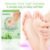 Foot exfoliating mask, suitable for dead skin and calluses, gentle foot care foot mask 2 pieces-Aloe