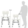 Medical Bathroom Safety Shower Tub Heavy Duty Aluminium Alloy Bath Chair Bench with Back White YF