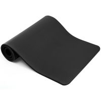 0.6-inch Thick Yoga Mat Anti-Tear High Density NBR Exercise Mat Anti-Slip Fitness Mat (Color: Black)
