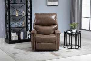 35.5'' Wide Manual Glider Standard Recliner, 3 Colors Available (Color: PU Brown)