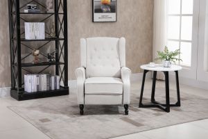 30.25'' Wide Manual Glider Wing Chair Recliner, 2 Colors Availabel (Color: Beige)