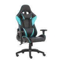 Gaming Chair Office Computer Seating Racing PU Ergonomic Chair Rolling Swivel Adjustable Massage Racer Recliner (Color: Blackblue-ags)