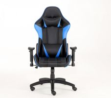 Gaming Chair Office Computer Seating Racing PU Ergonomic Chair Rolling Swivel Adjustable Massage Racer Recliner (Color: Newblue-ags)