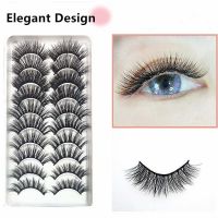 USA 20 Pairs False Eyelashes Soft Natural Extension Black 3D Makeup Lashes Black (Quality: 10Pairs)