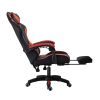 PU gaming chair, swivel recliner with adjustable backrest and seat height, high back gaming chair with footrest, office chair with 360Â° swivel, suita