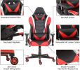 Gaming Chair Office Computer Seating Racing PU Ergonomic Chair Rolling Swivel Adjustable Massage Racer Recliner