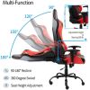 Gaming Chair Office Computer Seating Racing PU Ergonomic Chair Rolling Swivel Adjustable Massage Racer Recliner